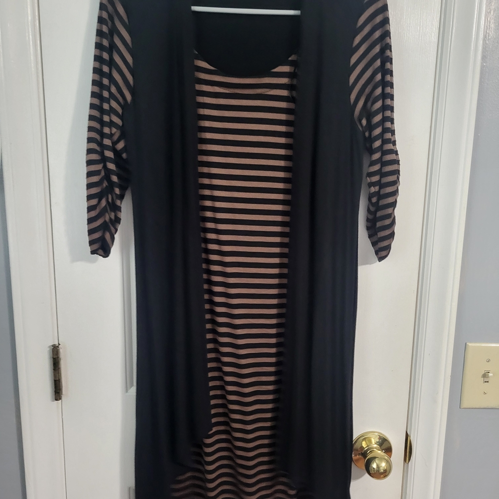 Haani Black Dress with Tan Accents